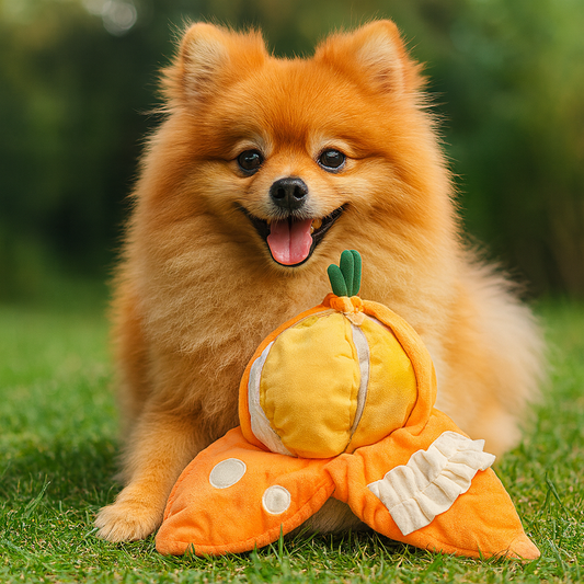Interactief hondenspeelgoed sinaasappel snuffelspeeltje met piep en knisper | Floofr