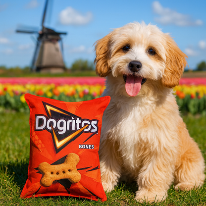 Chipszak hondenspeeltje pluche met piep | Floofr
