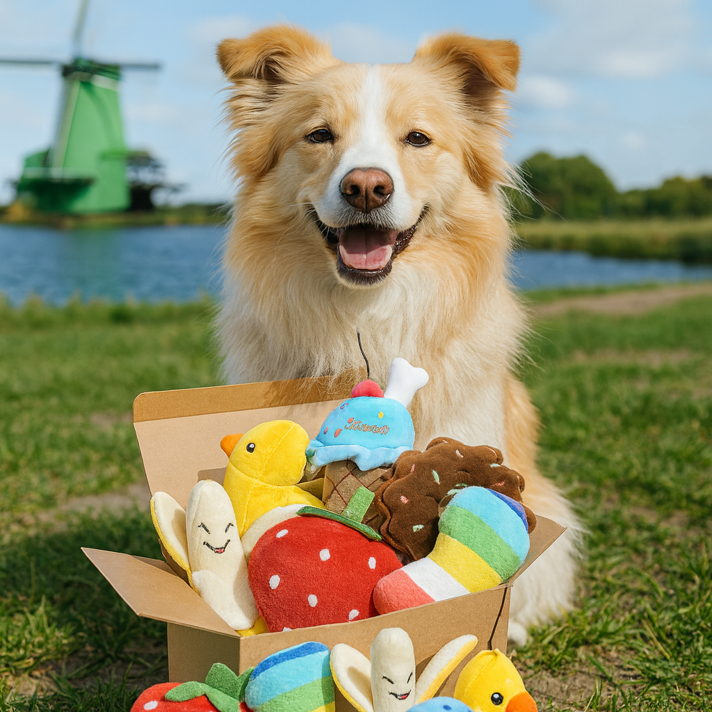 Doggy Garden Time speelgoedset 7-delig pluche groenten & fruit | Floofr