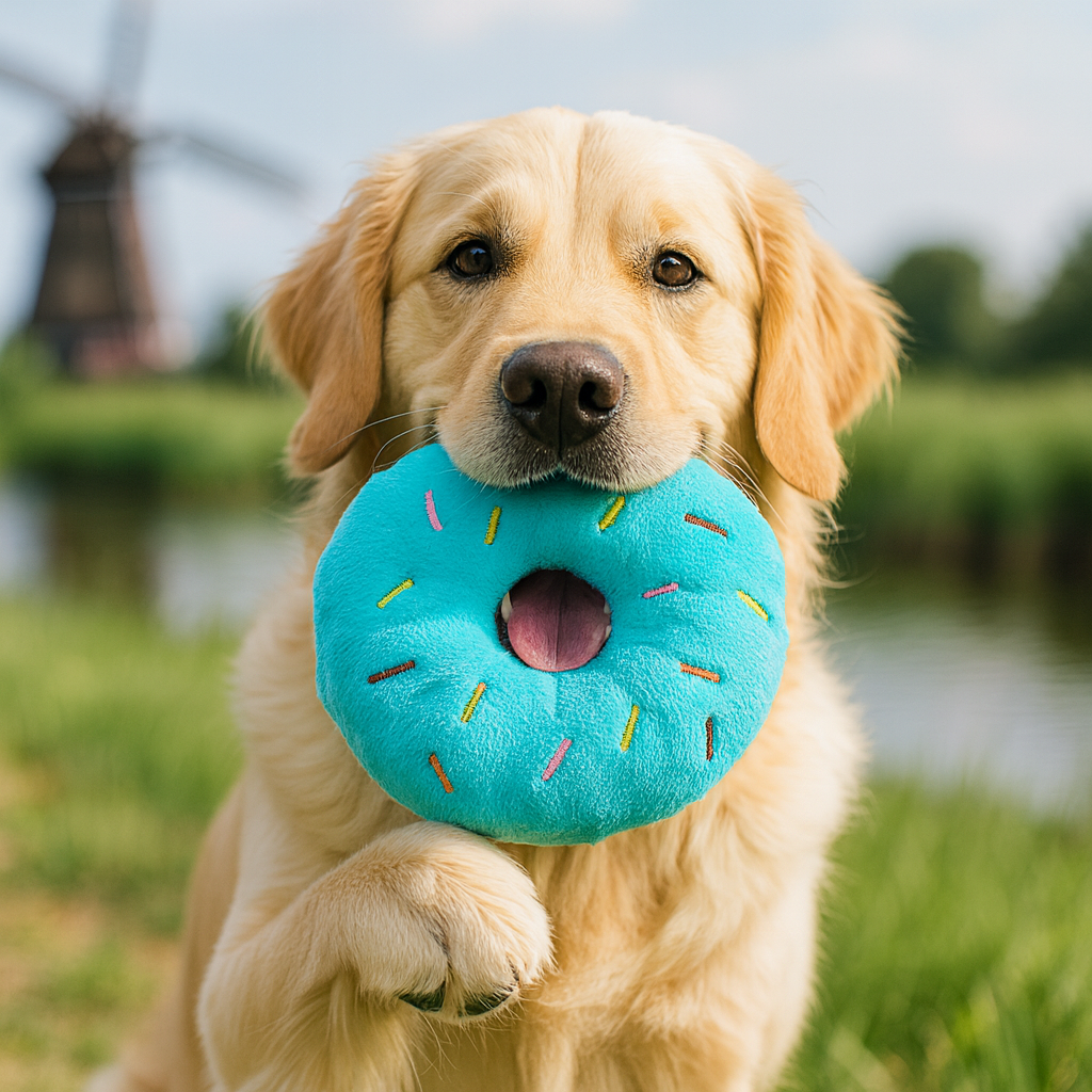 Donut hondenspeeltje S (pluche & pieper) | Floofr